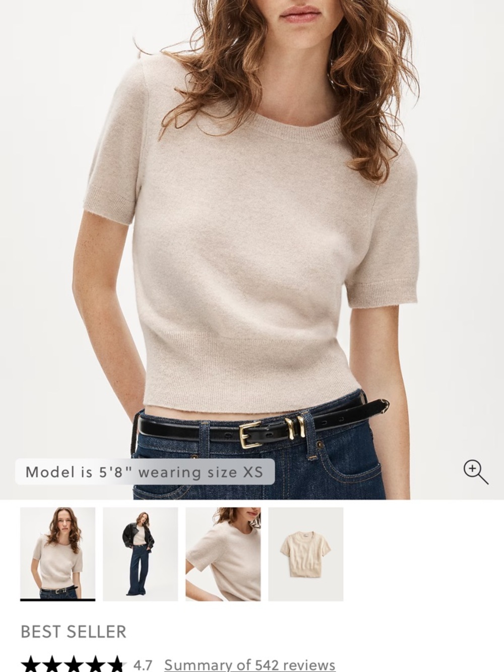 J Crew Shrunken Crop Top 100% Cashmere Cobalt Blue NWOT - Picture 8 of 8